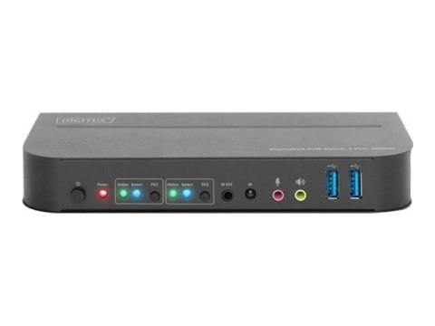 Digitus KVM Switch, 2-Port, 4K60Hz, 2 x DP in, 1 x DP/HDMI out | DS-12850