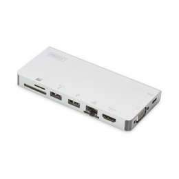 Digitus | USB-C Multiport Travel Dock | DA-70866 | Stacja dokująca | Porty Ethernet LAN (RJ-45) 1 | Porty VGA (D-Sub) 1 | Porty