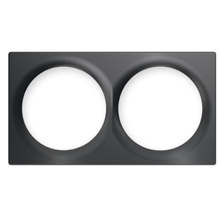 Fibaro Double Cover Plate, Black Fibaro | FG-Wx-PP-0003-8 | Double Cover Plate | Black