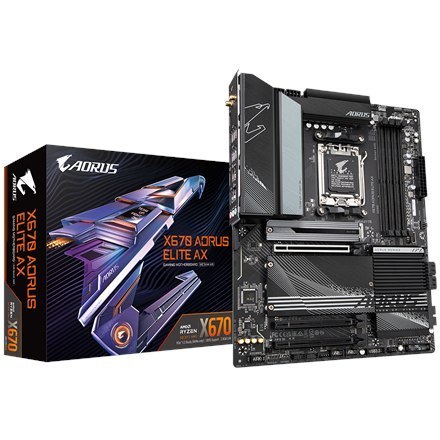Gigabyte | X670 AORUS ELITE AX 1.0A M/B | Rodzina procesorów AMD | Gniazdo procesora AM5 | DDR5 DIMM | Gniazda pamięci 4 | Obsłu