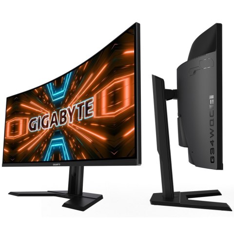 Gigabyte | G34WQC A | 34 " | VA | QHD | 3440 x 1440 pikseli | 21:9 | 1 ms | 350 cd/m² | Czarny | Porty HDMI w ilości 2 | 144 Hz