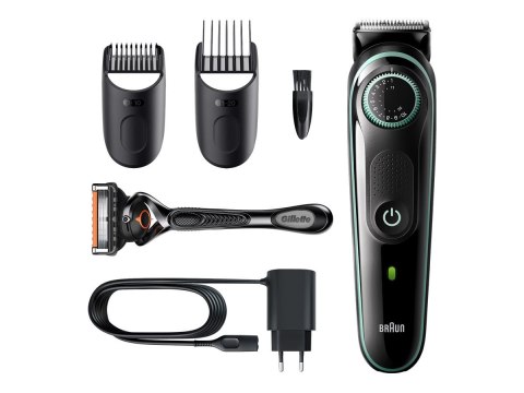 Golarko-strzyżarka Braun BT3340 z precyzyjnym pokrętłem i maszynką Gillette ProGlide, Czarna