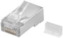 Goobay 68079 RJ45 plug, CAT 5e STP shielded, transparent Goobay