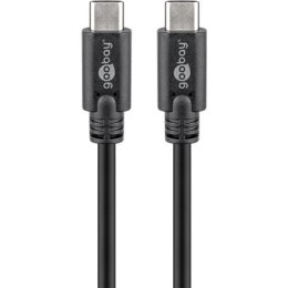 Goobay | Kabel USB-C | Męski | 24-pinowy USB-C | Męski | Czarny | 24-pinowy USB-C | 0,5 m