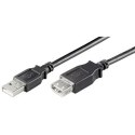 Goobay | Przedłużacz USB | Żeńskie | 4-pinowe USB typu A | Męskie | Czarne | 4-pinowe USB typu A | 3 m