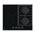 Gorenje | GCE691BSC | Hob | Gas on glass + vitroceramic | Number of burners/cooking zones 4 | Rotary knobs | Black
