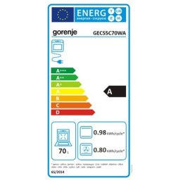 Gorenje | Kuchenka | GECS5C70WA | Typ płyty Vitroceramic | Typ piekarnika Electric | Biały | Szerokość 50 cm | Grillowanie | LED