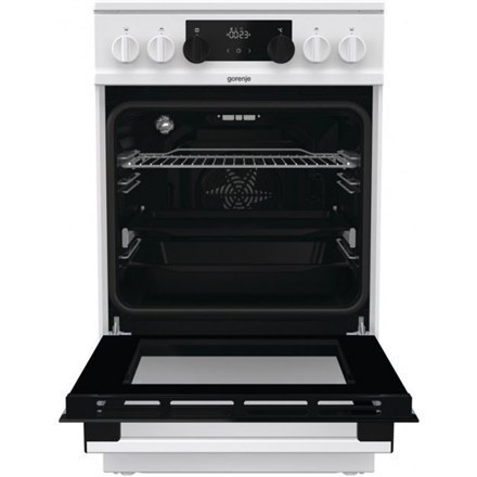Gorenje | Kuchenka | GECS5C70WA | Typ płyty Vitroceramic | Typ piekarnika Electric | Biały | Szerokość 50 cm | Grillowanie | LED