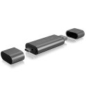 Icy box IB-CR200-C Czytnik kart SD/MicroSD (TF) USB 2.0 z interfejsem Type-C i -A do micro USB (OTG), antracytowy Raidsonic | Ze