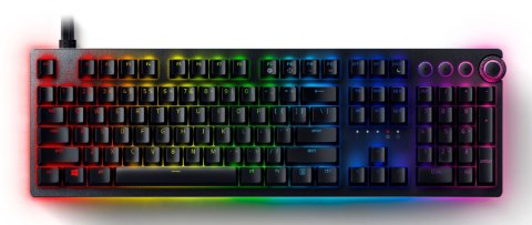 Klawiatura do gier Razer Huntsman V2 z optycznym przełącznikiem podświetleniem LED RGB, przewodowa, czarna, układ numeryczny, pr