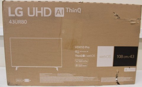 LG | 43UR80003LJ | 43" (108 cm) | Smart TV | webOS 23 | UHD 4K | DAMAGED PACKAGING