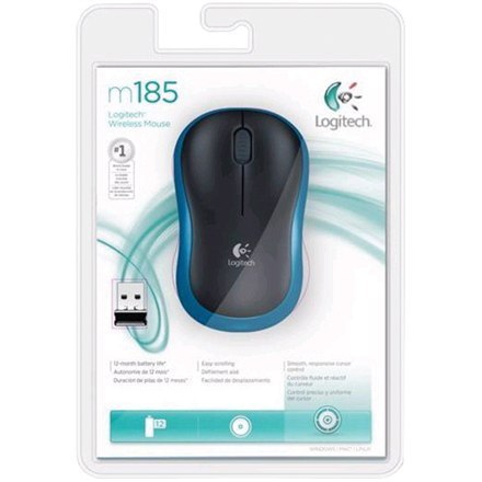 Logitech | Mysz | M185 | Bezprzewodowa | Niebiesko-czarna