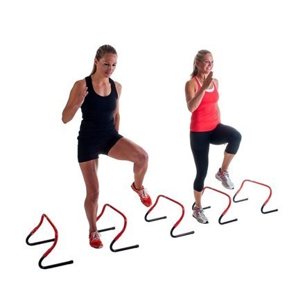 Pure2Improve | Płotki do sprintu (zestaw 5 sztuk) | 49,2 x 36 x 15,4 cm | Czerwony