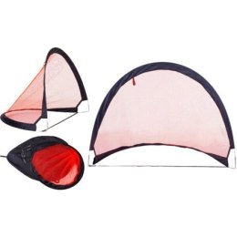 Pure2Improve | Wyskakująca bramka do piłki nożnej (120 x 86 x 86 cm) | Czarny/czerwony | Włókno szklane, nylon