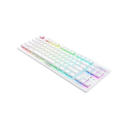 Razer | Klawiatura optyczna | Deathstalker V2 Pro | Klawiatura do gier | Podświetlenie LED RGB | USA | Bezprzewodowa | Biała | C