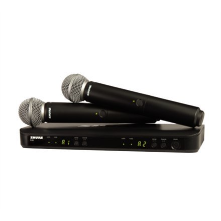 Shure | Tak | Bezprzewodowy podwójny system wokalny z dwoma SM58 | BLX288E/SM58 | Czarny | W | Połączenie bezprzewodowe