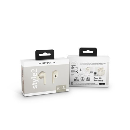Słuchawki bezprzewodowe True Wireless Style 2 Champagne marki Energy Sistem (True Wireless Stereo, BT 5.1, Głębokie basy, Etui ł