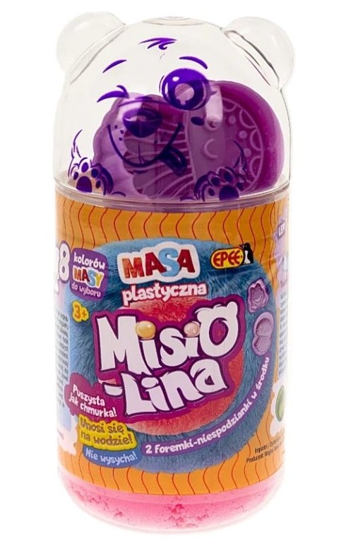 Misiolina - 2-pack masy plastycznej (2x50g) + 2 foremki - czerwony+błękitny