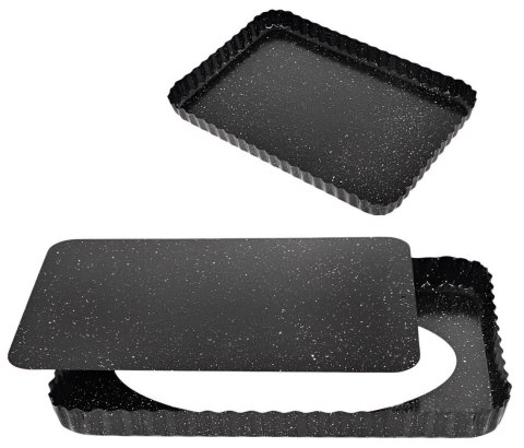 BLACHA FORMA DO PIECZENIA 31X21X3 CM Z WYJMOWANYM DNEM POWŁOKA NIEPRZYWIERALNA BRUNBESTE BB-3650