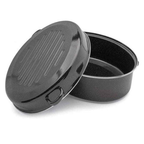 BRYTFANNA EMALIOWANA 42cm Z POKRYWĄ GRILLOWĄ TADAR TD-2087