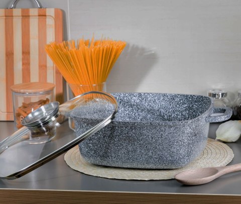 BRYTFANNA GARNEK KWADRATOWY 5.5L 26cm ZILNER GREY ZL-7059