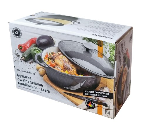 BRYTFANNA GĘSIARKA ŻELIWNA EMALIOWANA 4.0L KONIGHOFFER KG-6244