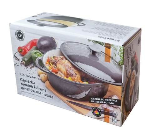 BRYTFANNA GĘSIARKA ŻELIWNA EMALIOWANA 6.4L KONIGHOFFER KG-6268