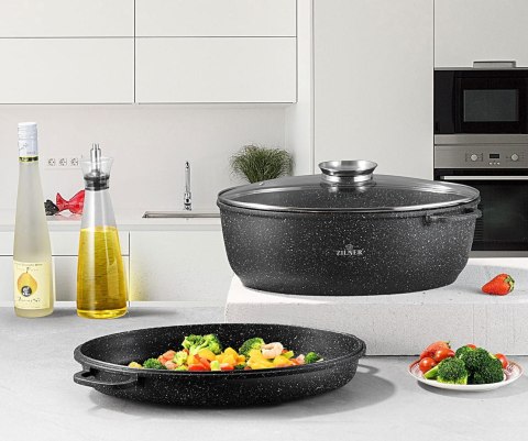 BRYTFANNA z POWŁOKĄ MARMUROWĄ 8.0L 38cm 3 EL. ZILNER ZL-1112