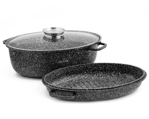 BRYTFANNA z POWŁOKĄ MARMUROWĄ 8.0L 38cm 3 EL. ZILNER ZL-1112