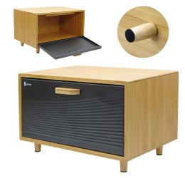 CHLEBAK BAMBUSOWY POJEMNIK NA PIECZYWO BRUNBESTE BB-4252 CZARNY