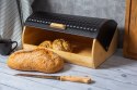 CHLEBAK DREWNIANY Z POKRYWĄ METALOWĄ + NÓŻ BRUNBESTE BB-2773