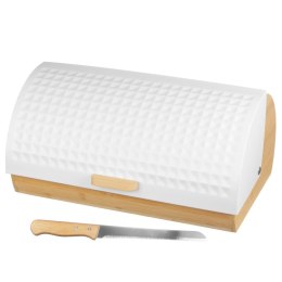 CHLEBAK DREWNIANY Z POKRYWĄ METALOWĄ + NÓŻ BRUNBESTE BB-2774