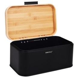 CHLEBAK STALOWY Z POKRYWĄ BAMBUSOWĄ KINGHOFF KH-1735