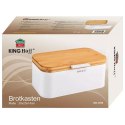 CHLEBAK STALOWY Z POKRYWĄ BAMBUSOWĄ KINGHOFF KH-1795 BIAŁY