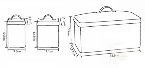 CHLEBAK W ZESTAWIE Z 4 POJEMNIKAMI PETERHOF PH-1266-E