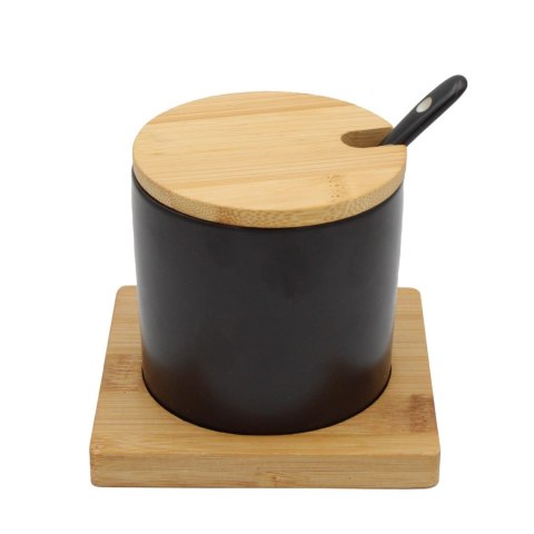 CUKIERNICZKA CERAMICZNA Z BAMBUSOWĄ PODSTAWKĄ 350ML BRUNBESTE BB-4501