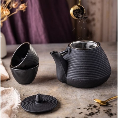 CZAJNICZEK ŻELIWNY ZAPARZACZ 1.0L Z ŻELIWNYMI FILIŻANKAMI KINGHOFF KH-1846