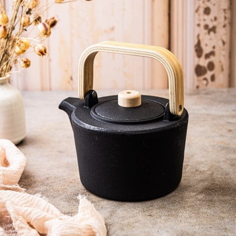 CZAJNICZEK ŻELIWNY ZAPARZACZ Z DREWNIANYM UCHWYTEM 1.3L KINGHOFF KH-1845