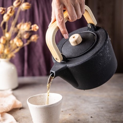 CZAJNICZEK ŻELIWNY ZAPARZACZ Z DREWNIANYM UCHWYTEM 1.3L KINGHOFF KH-1845