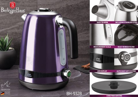CZAJNIK ELEKTRYCZNY 1.7L Z REGULACJĄ TEMPERATURY BERLINGER HAUS PURPLE ECLIPSE BH-9328