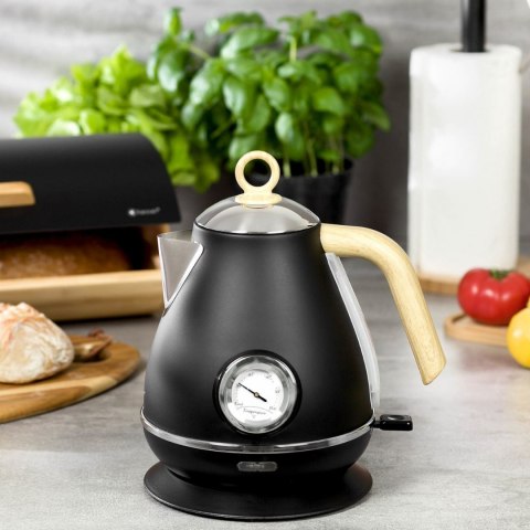 CZAJNIK ELEKTRYCZNY ZE STALI NIERDZEWNEJ 1.7L Z TERMOMETREM KASSEL 93226 CZARNY