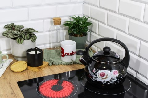 CZAJNIK EMALIOWANY 2.2L BRUNBESTE BLACK ROSE BB-4551