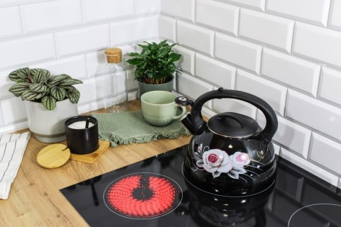 CZAJNIK EMALIOWANY 3.0L BRUNBESTE BLACK ROSE BB-4552