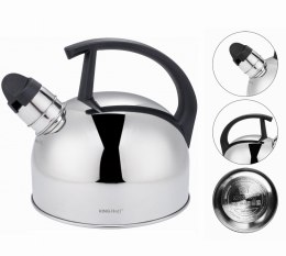CZAJNIK STALOWY 1.5L BŁYSZCZĄCY SREBRNY KINGHOFF KH-1896