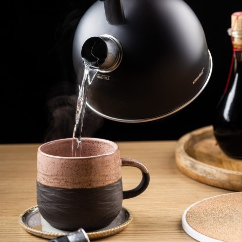 CZAJNIK STALOWY 1.5L MATOWY CZARNY KINGHOFF KH-1897