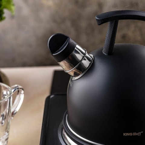 CZAJNIK STALOWY 1.5L MATOWY CZARNY KINGHOFF KH-1897