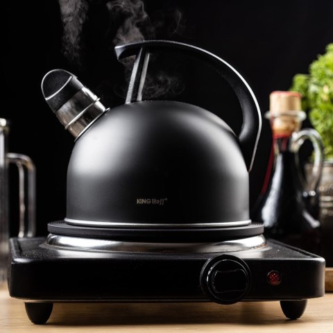 CZAJNIK STALOWY 1.5L MATOWY CZARNY KINGHOFF KH-1897