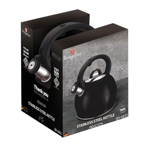 CZAJNIK STALOWY 3.0L BERLINGER HAUS SHINY BLACK BH-6832N