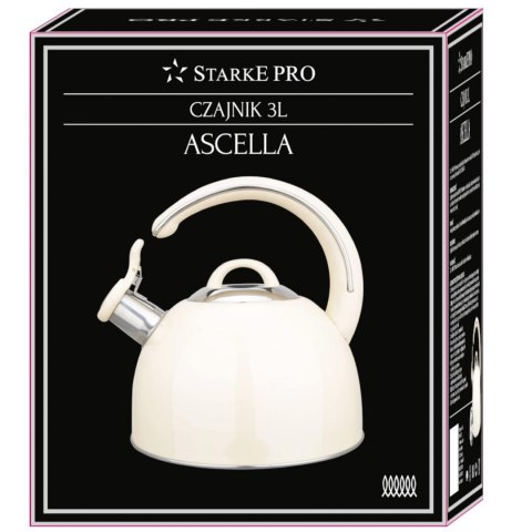 CZAJNIK STALOWY 3.0L KREMOWY STARKE PRO ASCELLA 0870