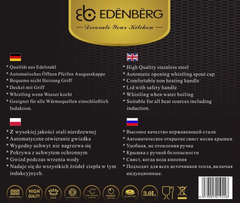 CZAJNIK STALOWY MAGIC CHANGE 3.0L EDENBERG EB-1944